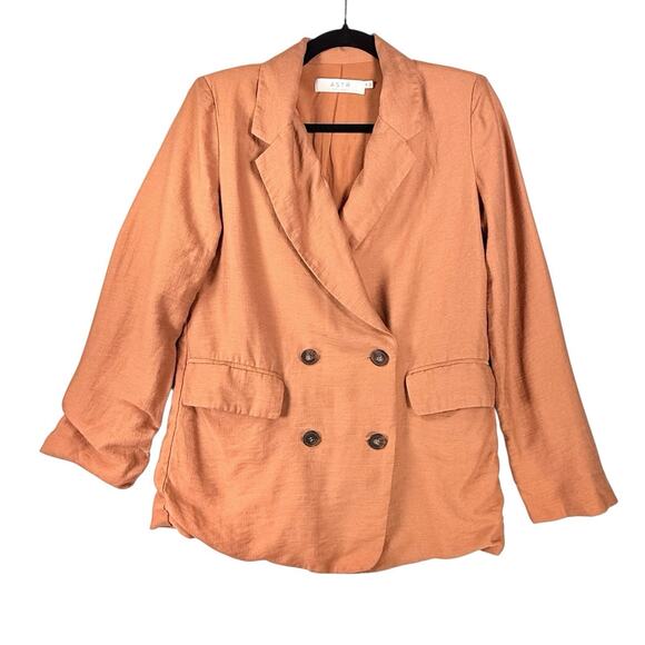 ASTR The Label Allegra Oversized Double Breasted Blazer Suit Jacket XS Orange - Picture 2 of 13
